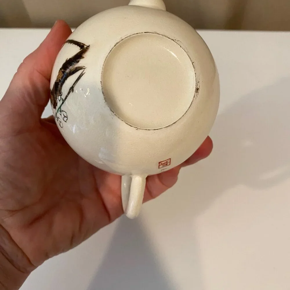 19th Century Satsuma Japanese Teapot Floral‎ Hand Painted Porcelain
